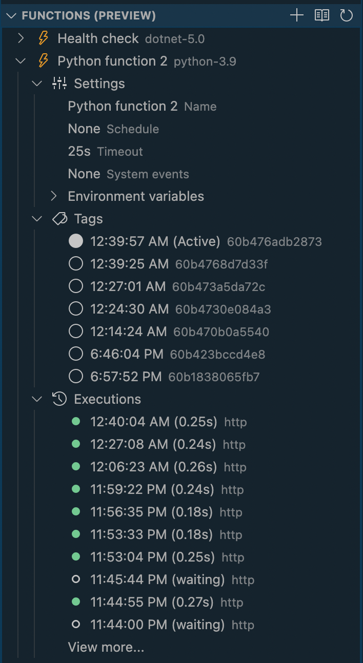 Functions feature